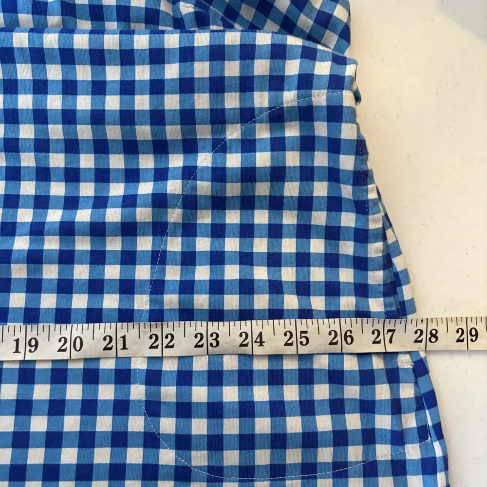 Draper James x Lands End Blue Gingham Cotton V-Neck Shift Dress Plus 2X Preppy - Picture 5 of 9